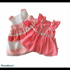 TWO DRESSES-PRINCESS ROSE & HOLIDAY EDITION-3-6 MONTHS